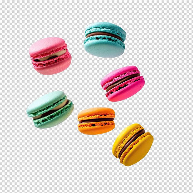 PSD un conjunto de macarrones coloridos con azul y rosa en él