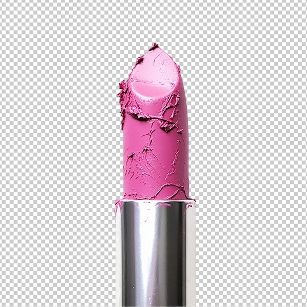Conjunto de manchas de lápiz labial rosa en el fondo transparente aislado del barón de lápices labiales