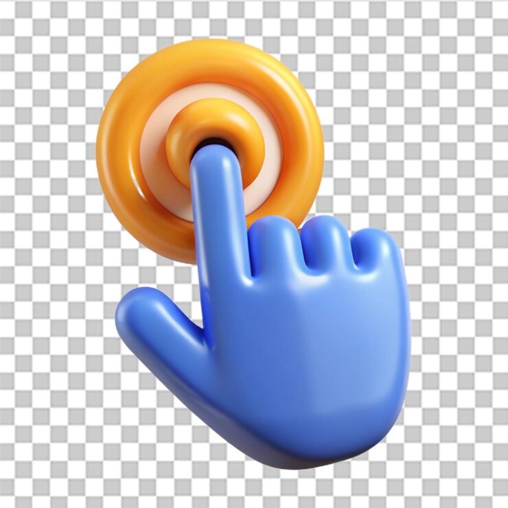 PSD conjunto de manos vectoriales 3d de toque o clic o señalamiento icono de diseño de gesto de alta calidad mano de negocios 3d