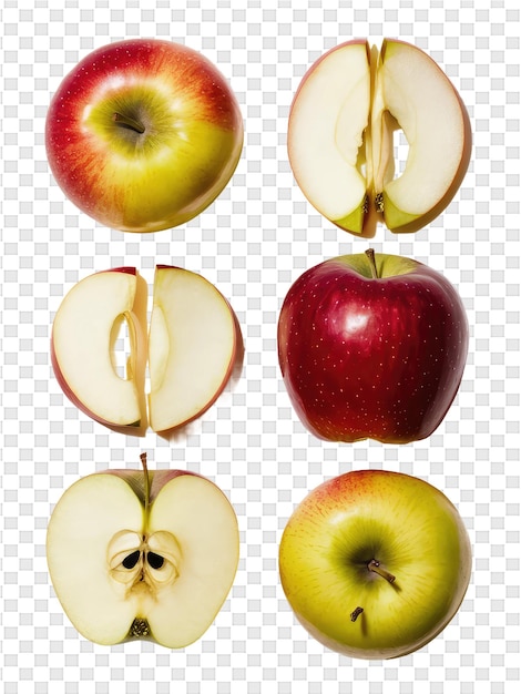 Un conjunto de manzanas con una pegatina en la parte inferior