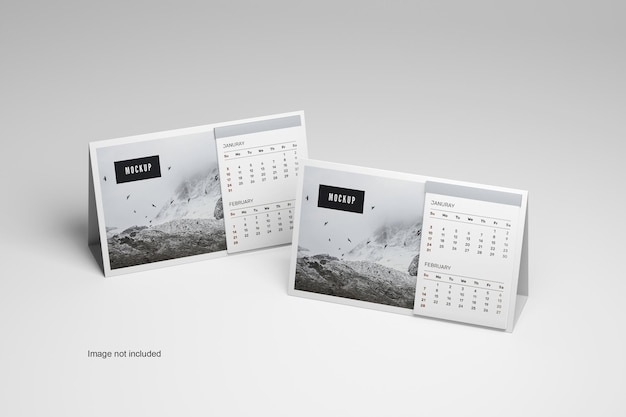 Conjunto de maquetas de calendario de escritorio