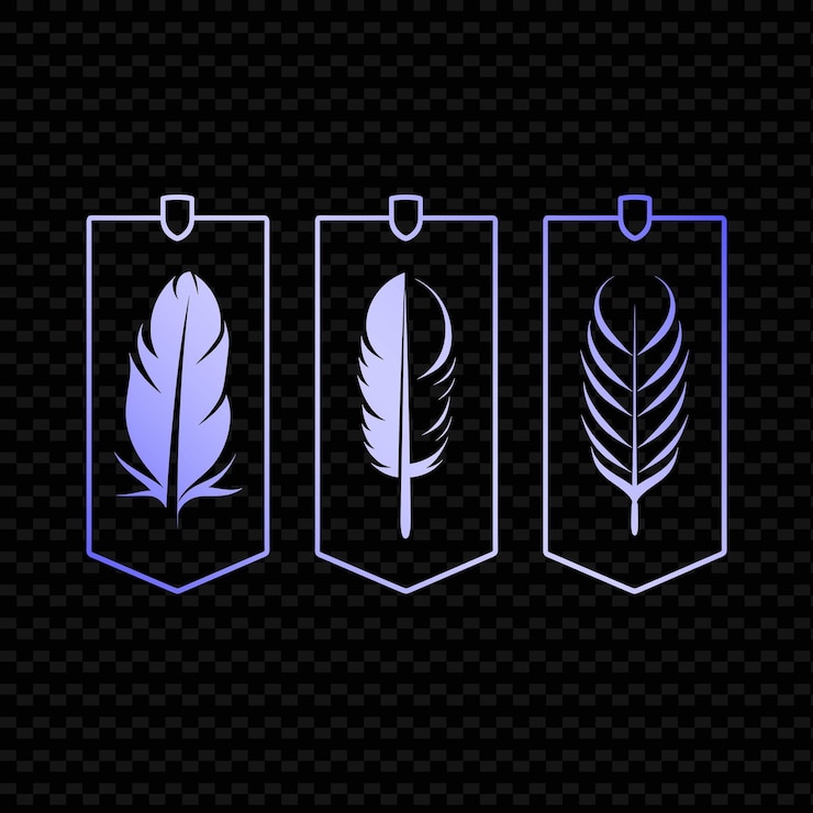 PSD conjunto de marcadores png con un diseño literario con un marcador y dibujos creativos de arte de esquema