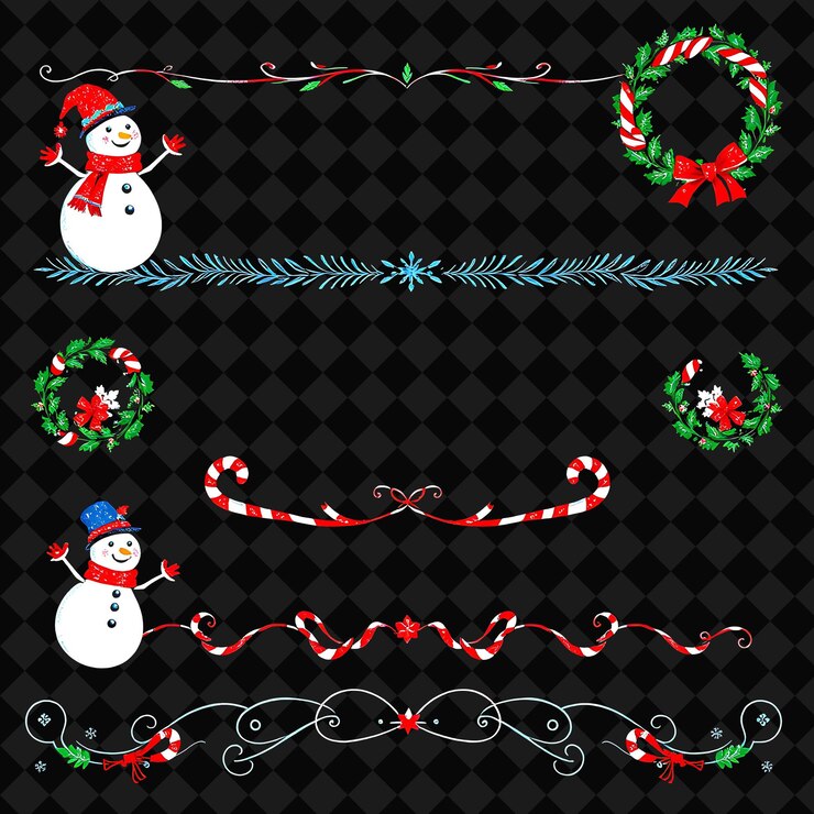 PSD conjunto de muñecos de nieve, cañas de caramelo, coronas de neón azul y rojo con un acabado brillante, ca de navidad retro.