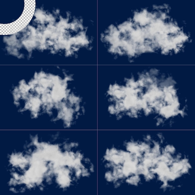 PSD conjunto de nube de niebla realista