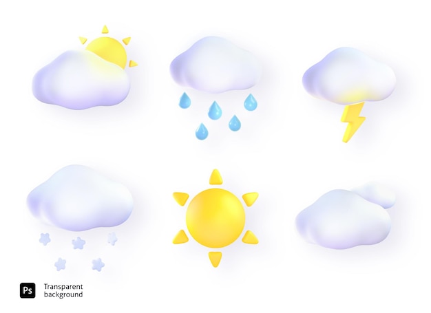 Un conjunto de nubes con las palabras clima en el medio.