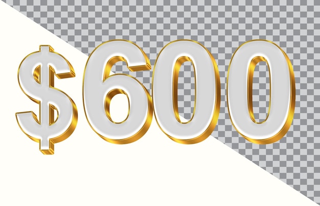 PSD un conjunto de números dorados con el número 666 sobre un fondo transparente.