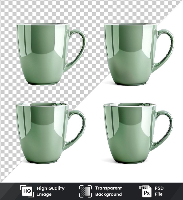 PSD conjunto de objetos transparentes de copa verde aislados sobre un fondo transparente