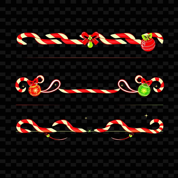 PSD conjunto de ornamentos de cañas de caramelo estrellas parpadeantes neón rojo y verde con luces blancas retro pop