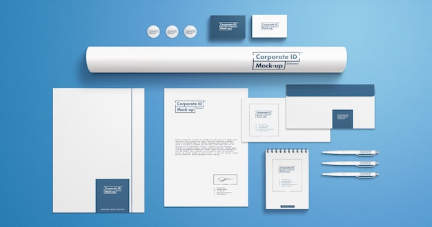 Conjunto de papelería de identidad de marca corporativa Maqueta para