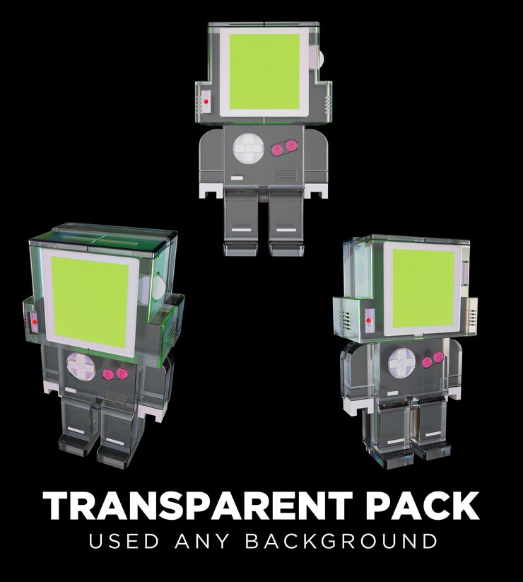 PSD conjunto de paquetes de objetos 3d con representación de alta resolución con fondo transparente