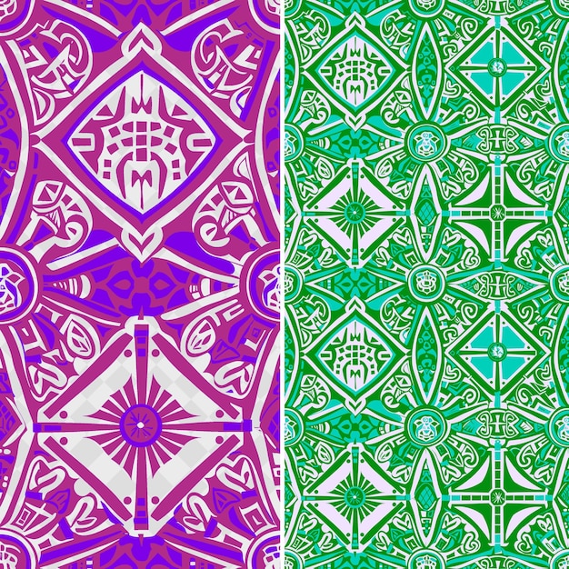 un conjunto de patrones geométricos coloridos con la palabra dios
