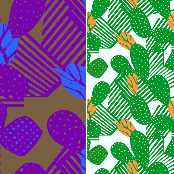 PSD un conjunto de patrones geométricos coloridos con puntos y puntos coloridos