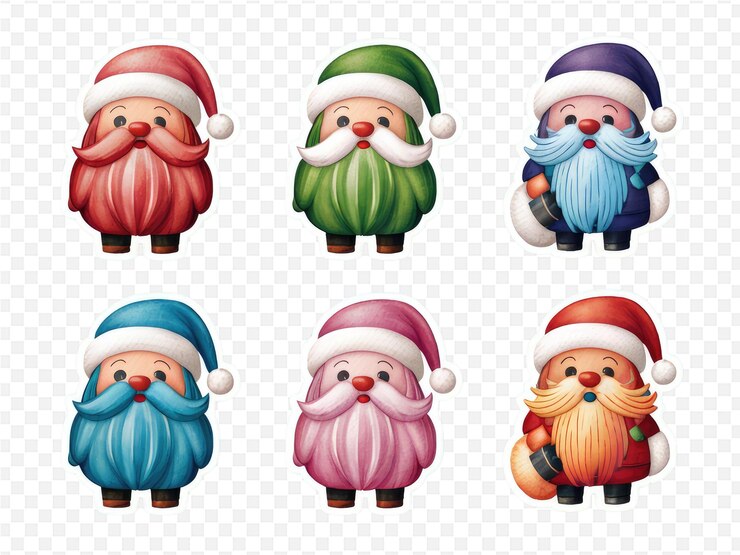 PSD un conjunto de personajes de dibujos animados con barba y barba