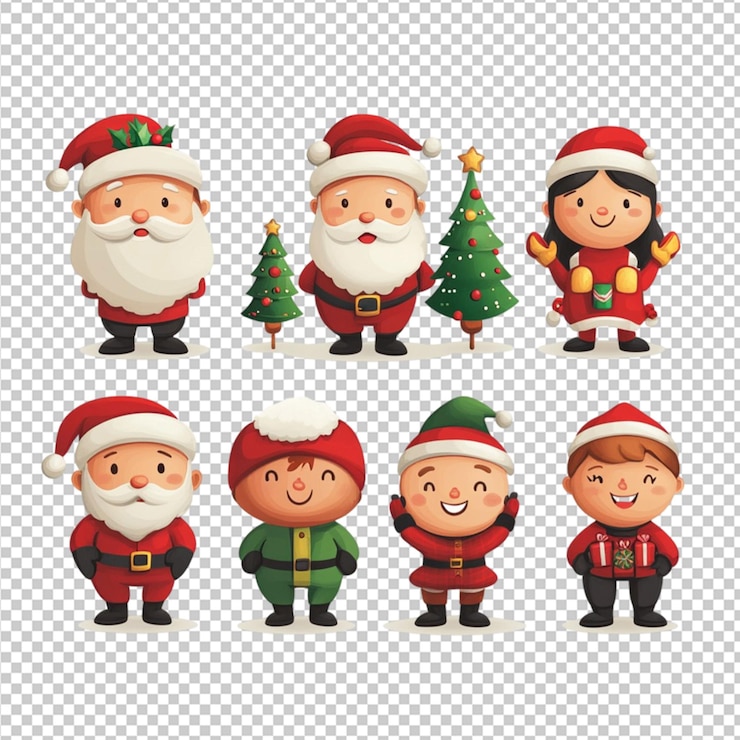PSD conjunto de personajes de navidad