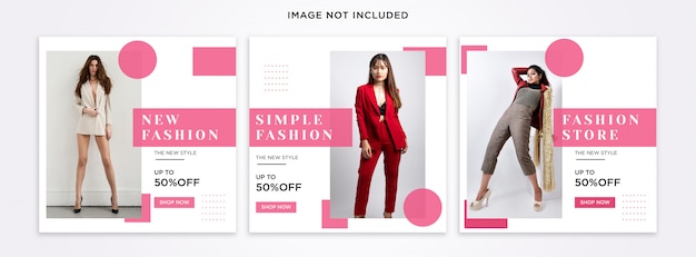 Conjunto de plantillas de publicación de Instagram de moda