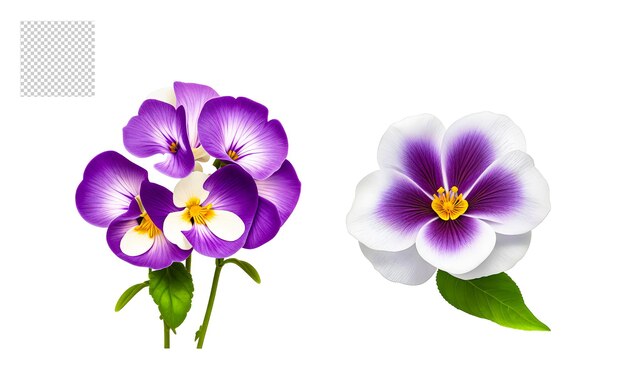 Conjunto de png de ramo de flores realista