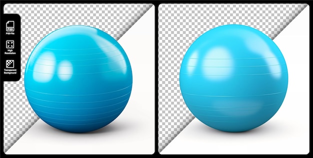PSD conjunto psd de bola de fitness isolada em fundo transparente