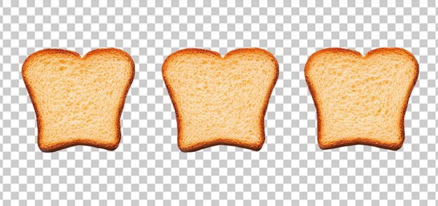 conjunto de rebanadas de pan tostado aislado fondo transparente