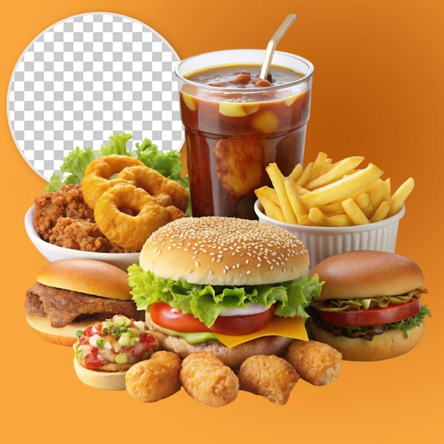 conjunto de recogida de comida rápida