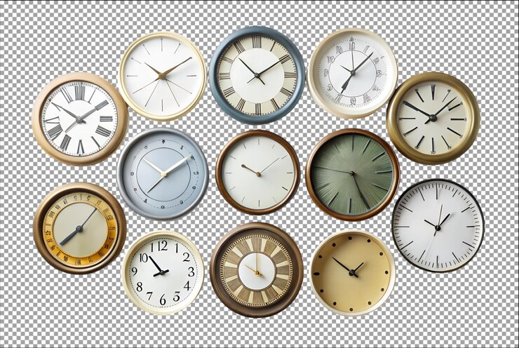 PSD un conjunto de relojes de pared realza la decoración de su hogar hermosamente