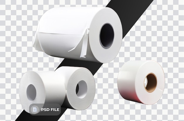 PSD un conjunto de rollos de papel higiénico y un rollo de papel higiênico
