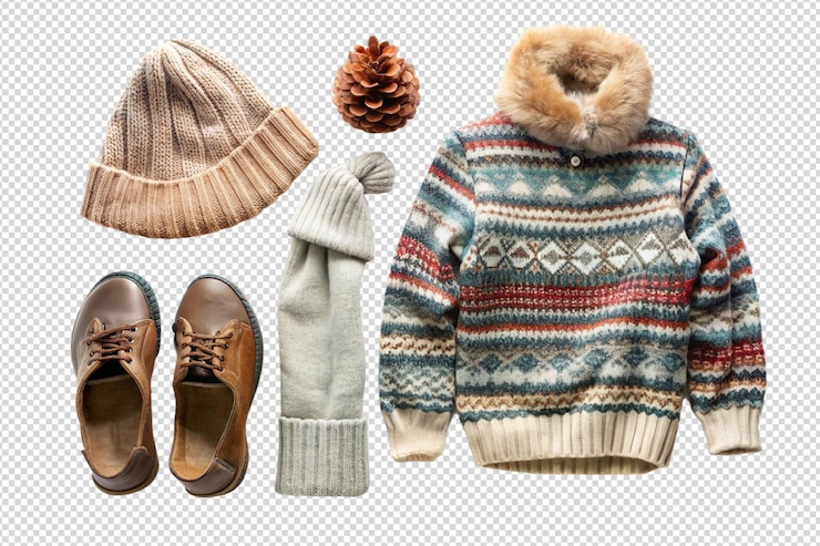 PSD conjunto de ropa de invierno cálida png