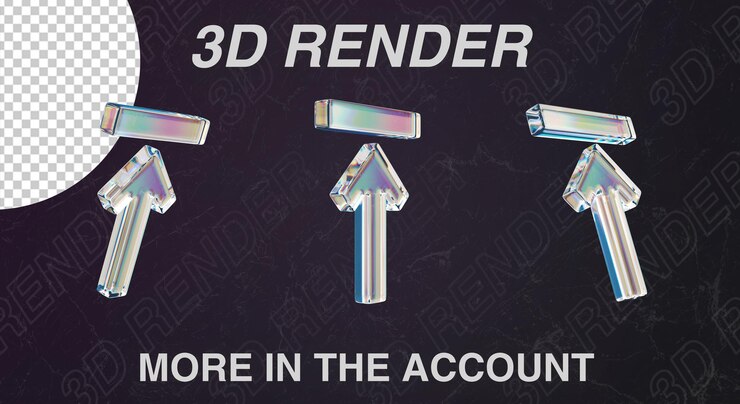 PSD un conjunto de señales de descarga de vidrio 3d.