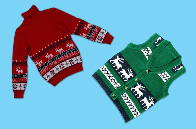 PSD conjunto de suéter con estilo navideño