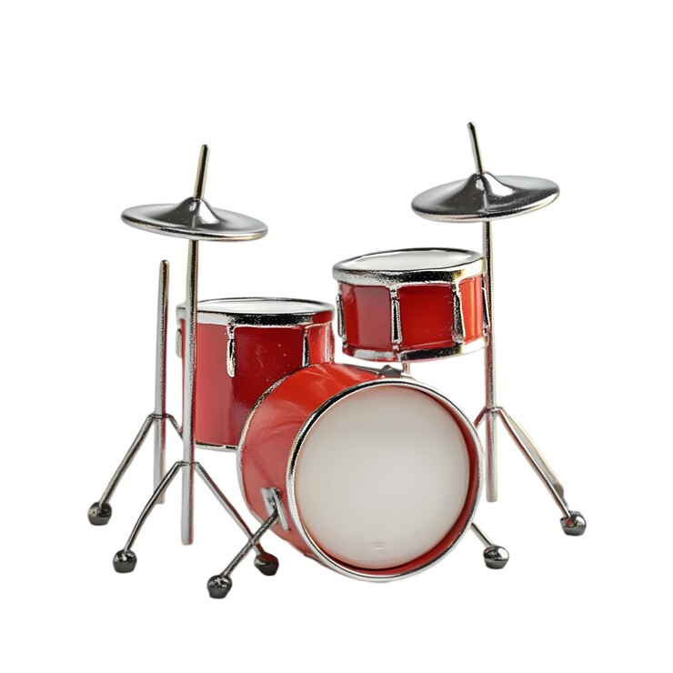 PSD conjunto de tambores de metal rojo en miniatura