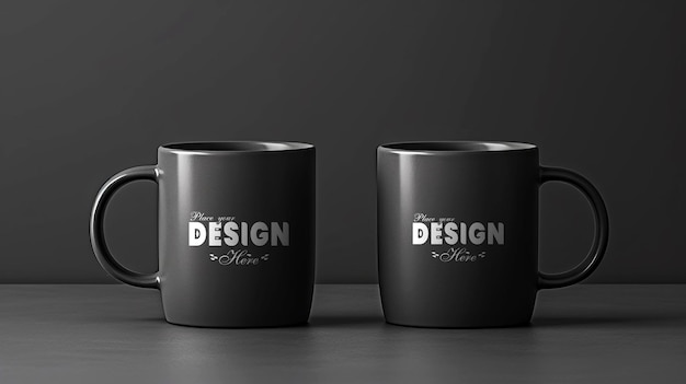 un conjunto de tazas de café Mockup con un buen fondo