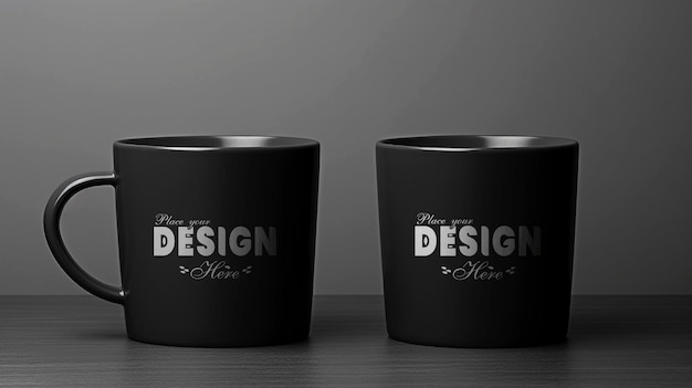 un conjunto de tazas de café Mockup con un buen fondo