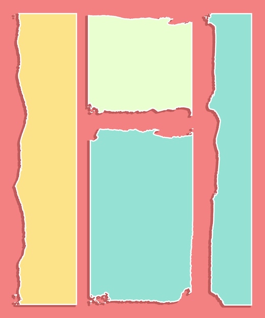 Conjunto de textura de hojas de papel rasgado rasgado