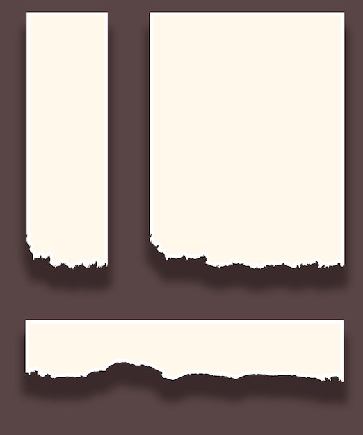 Conjunto de textura de hojas de papel rasgado rasgado