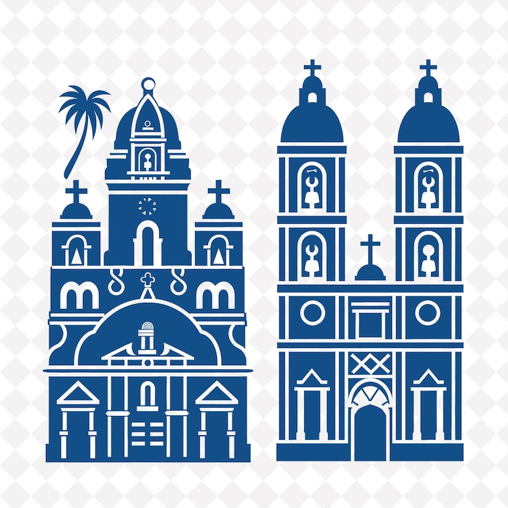 PSD un conjunto de torres y una iglesia con las palabras "iglesia" en la parte superior