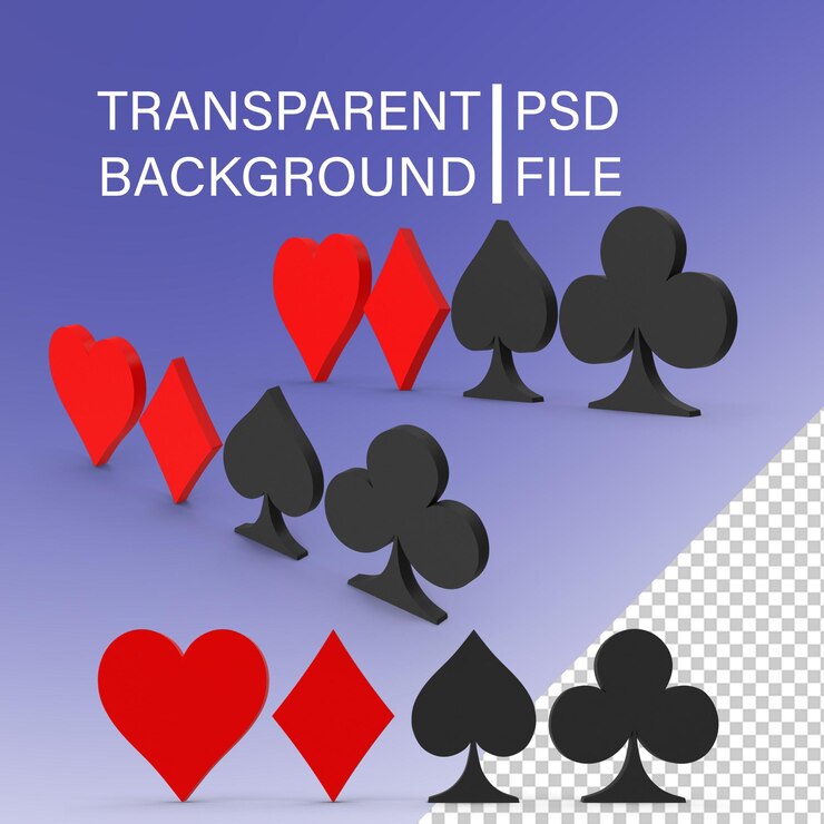 PSD conjunto de trajes de cartas png