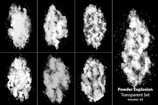 Conjunto transparente de humo de explosión de polvo