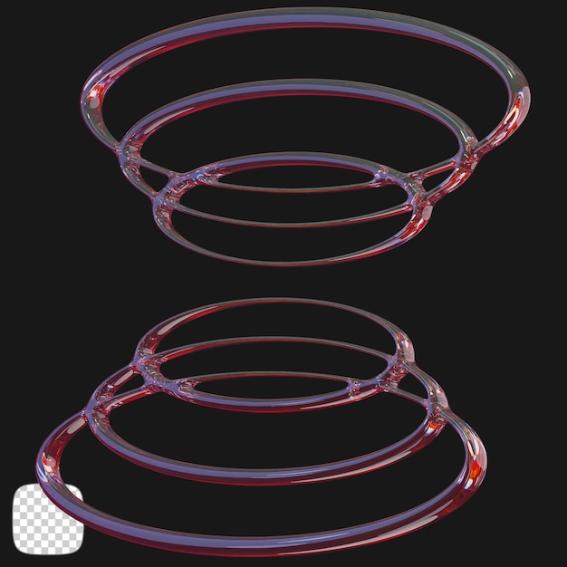 un conjunto de tres anillos con un cuadrado blanco en la parte inferior