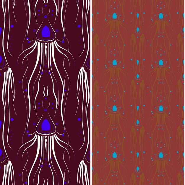 un conjunto de tres patrones de diferentes colores con la palabra " x " en la parte inferior