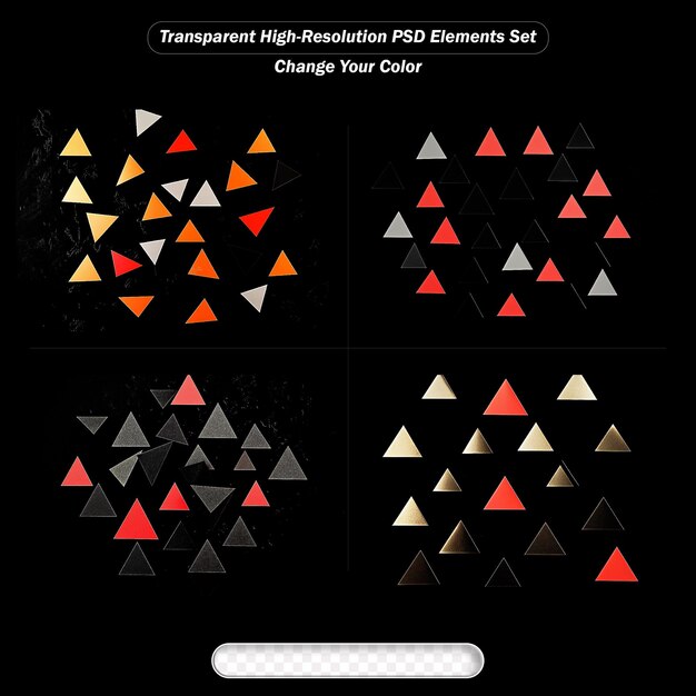 Conjunto de triángulos geométricos coloridos para proyectos de diseño creativo