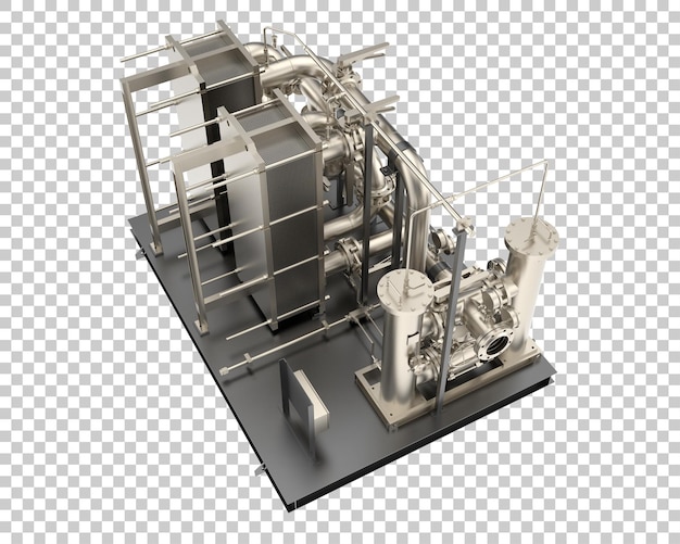 Conjunto de tubería aislado sobre fondo transparente Ilustración de renderizado 3d