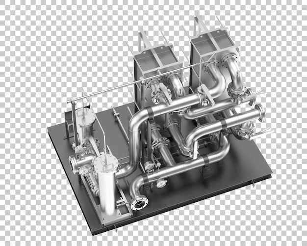 PSD conjunto de tubería aislado sobre fondo transparente ilustración de renderizado 3d