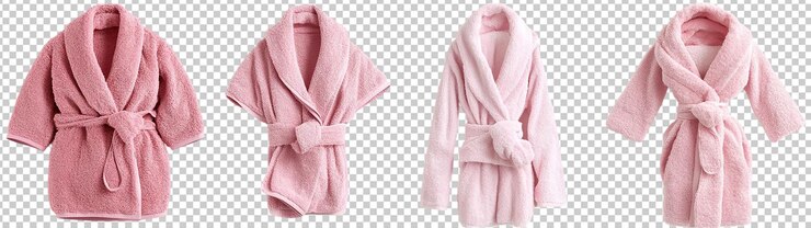 PSD conjunto de túnica de rayón rosa vista delantera y vista trasera