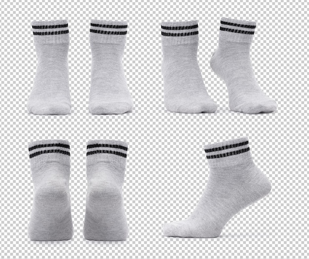 Conjunto de varias maquetas de calcetines grises.