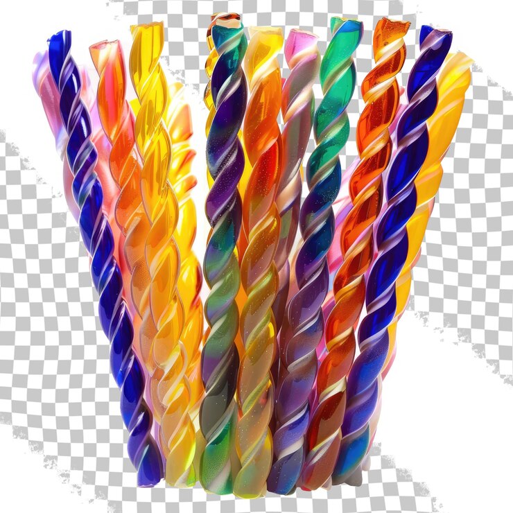 PSD un conjunto de velas de colores arco iris con diferentes colores de diferentes colores