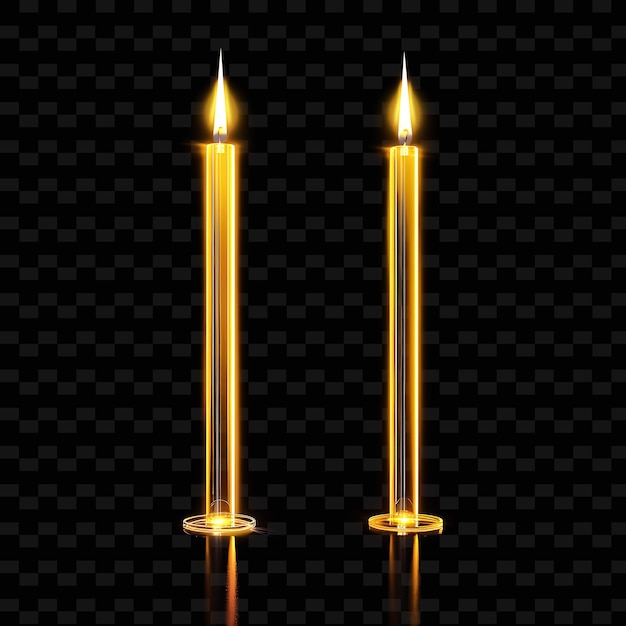 PSD conjunto de velas con las palabras ardiendo en un fondo negro