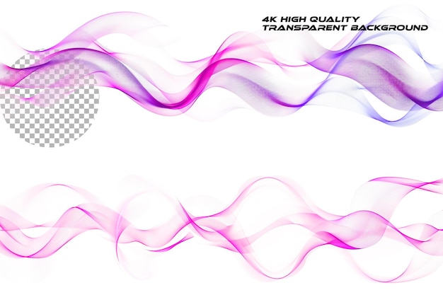 PSD conjunto vetorial de ondas de cor ilustração vetorial em fundo branco