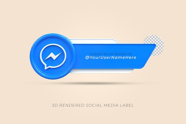 Connect Us on Messenger social media lower third 3d design render icon badge