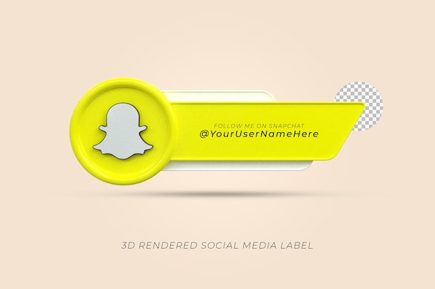 Connect Us on SnapChat social media lower third 3d design render icon badge