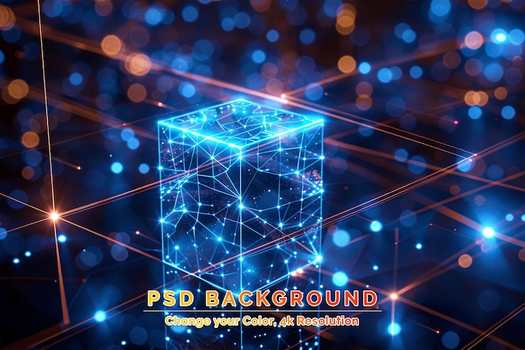PSD connessione di rete a catena di blocchi tecnologica visualizzazione di grandi dati