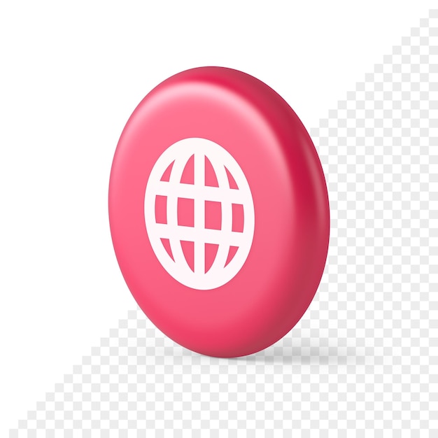 Connessione Internet navigazione globale pulsante informazioni cyberspazio ricerca dati 3d icona realistica